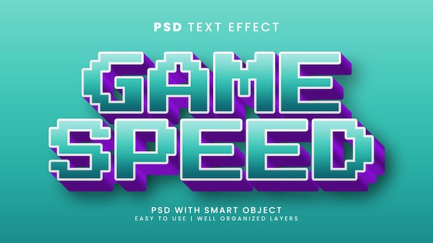 game speed 3d editable text effect with esport and crafting text style