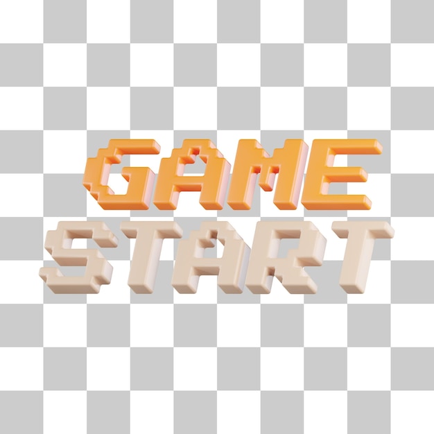 PSD game start screen display 3d icon