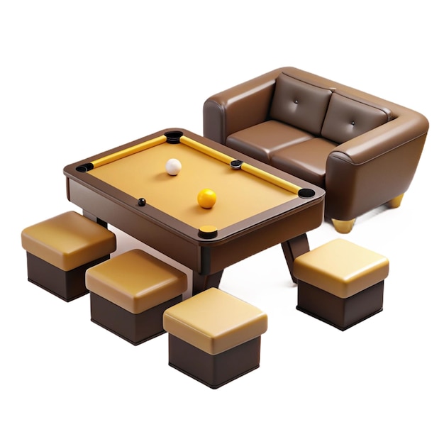 a game table with a pool table and a pool table with a game of pool balls on it