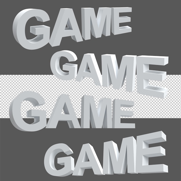 Game text Alphabet Set 3D render illustration