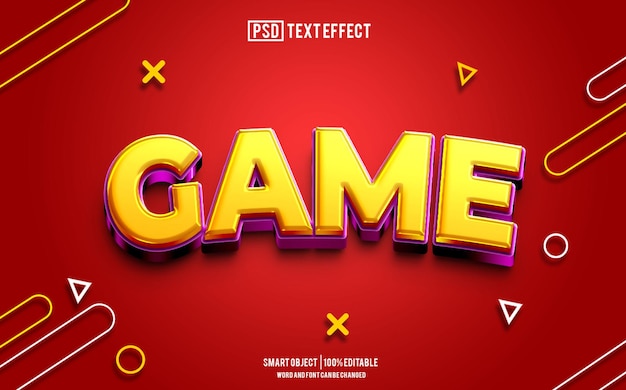 game text effect font editable typography 3d text