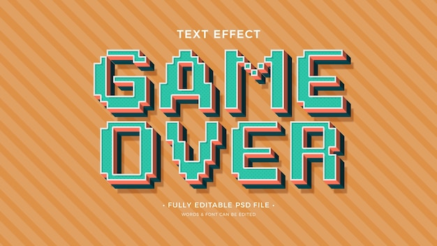 Game over text effect