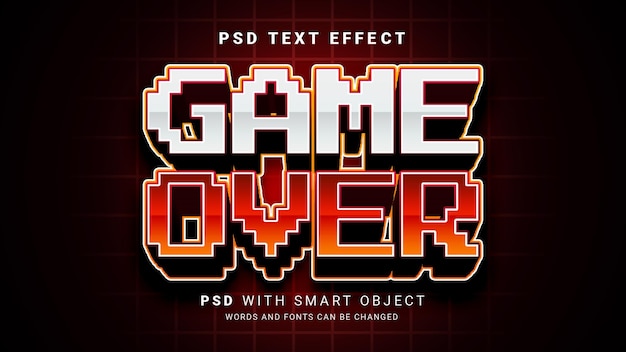 PSD game over text effect