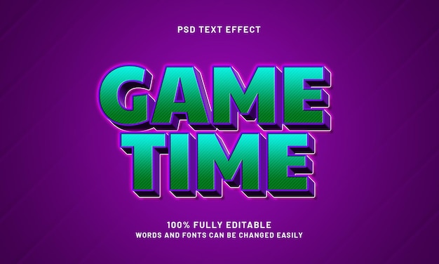 game time editable text effects with a game and kids theme