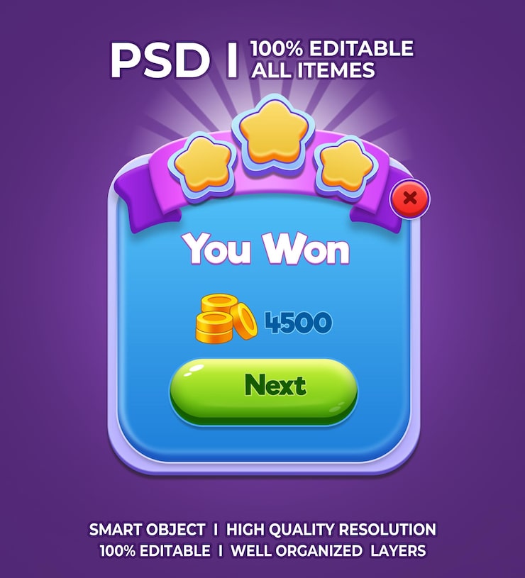 PSD 게임 키트 2d 게임 ui 사용자 인터페이스 캐주얼 게임 ui 키트 ui 아트 만화 게임 ui 쿨 ui