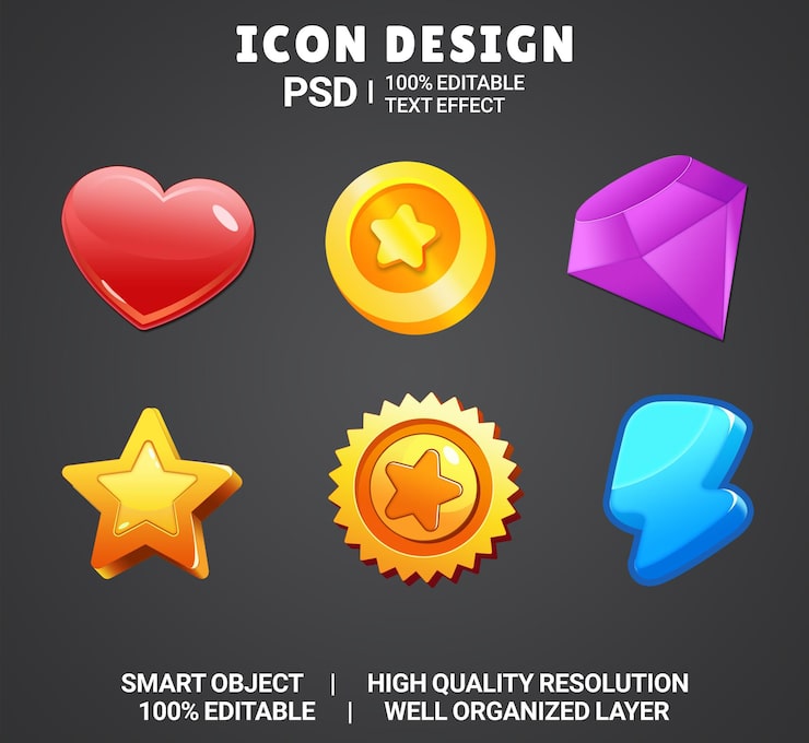 PSD game ui kit game elements game ui button casual game ui kit game graphics interface user 2d