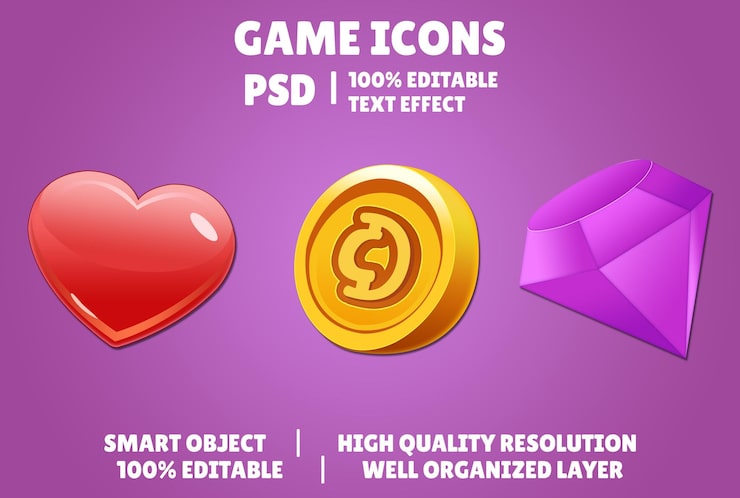 PSD game ui kit game ui elements game ui buttons game interface game icon game ui buttons 2d art
