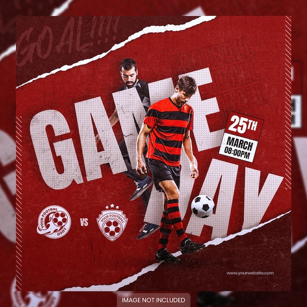 Gameday poster social media post template