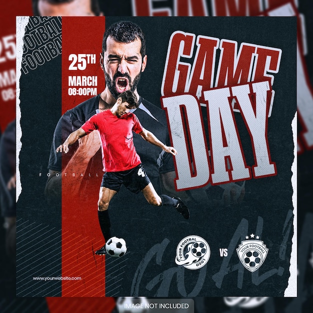 PSD gameday poster social media post template