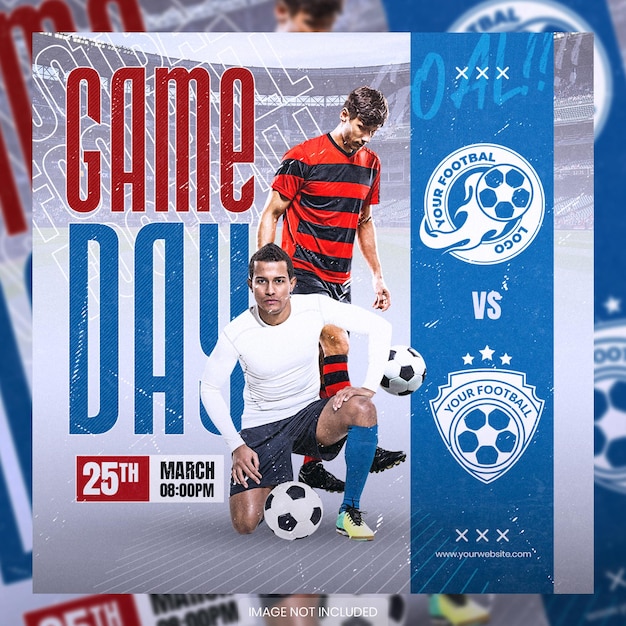 PSD gameday poster social media post template