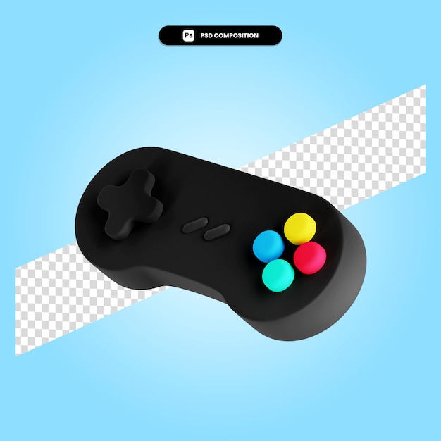 PSD gamepad 3d render illustratie geïsoleerd