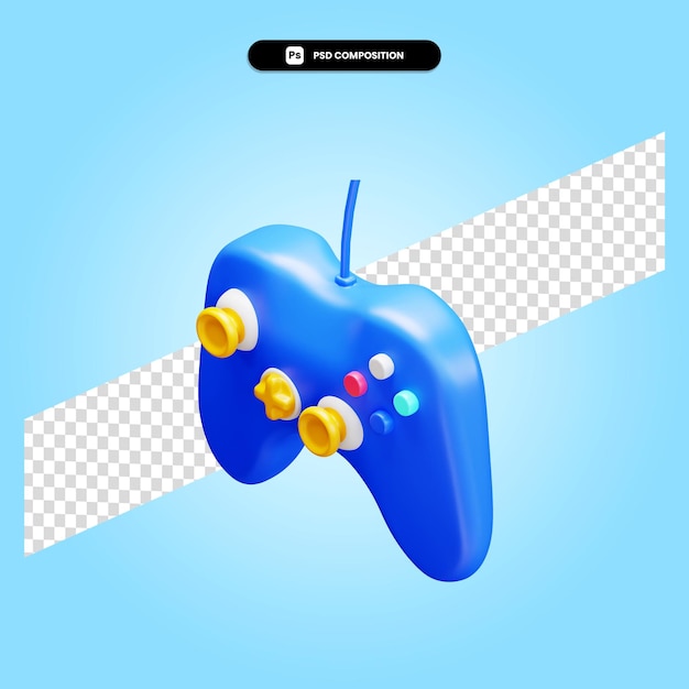 PSD illustrazione di rendering 3d del gamepad isolata