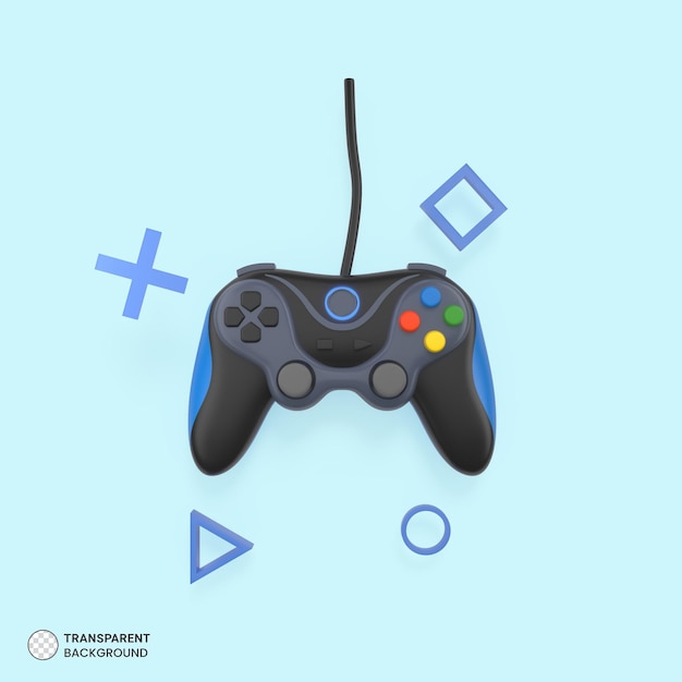 Gamepad joystick del controller di gioco icona rendering 3d isolato
