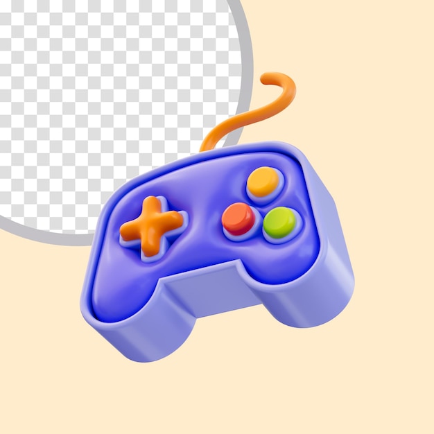 Gamepad icoon 3d render concept voor het spelen van videogames op pc desktop laptop televisie monitor