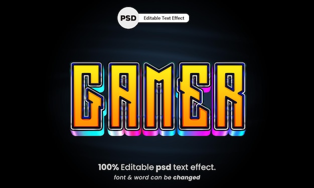 Gamer 3d bewerkbaar psd gamer teksteffect