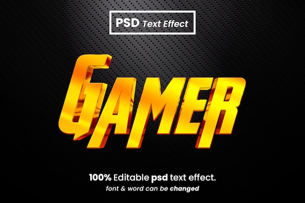 Gamer 3d bewerkbaar teksteffect