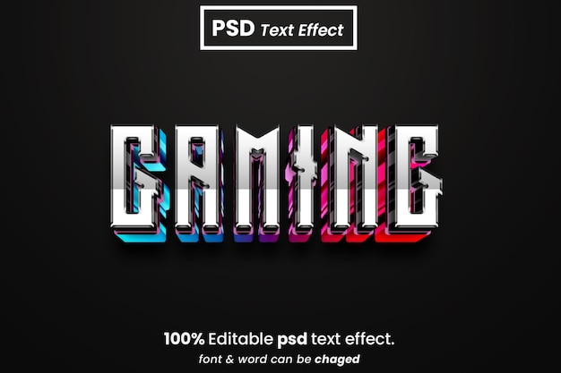 PSD gamer 3d bewerkbaar teksteffect