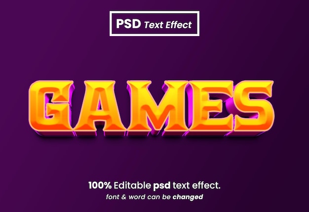 Gamer 3d editable psd text effect