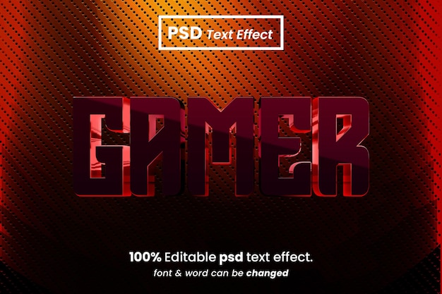 PSD gamer 3d editable text effect