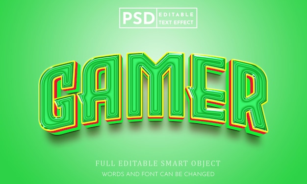 Gamer 3d Edytowalny Efekt Tekstowy Premium Psd