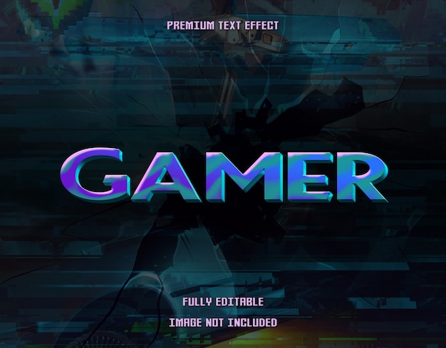 PSD gamer 3d text effect