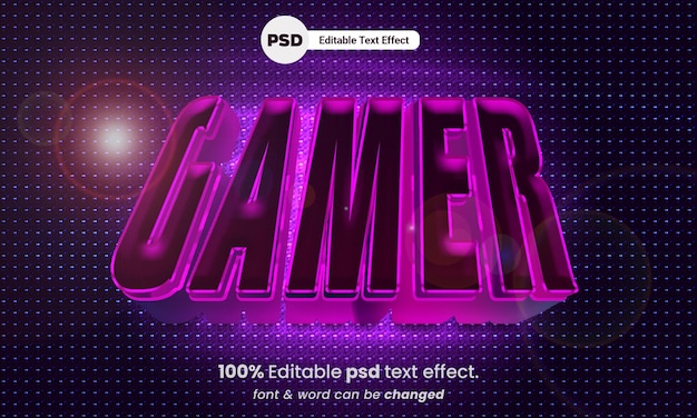 Gamer 3d text effect