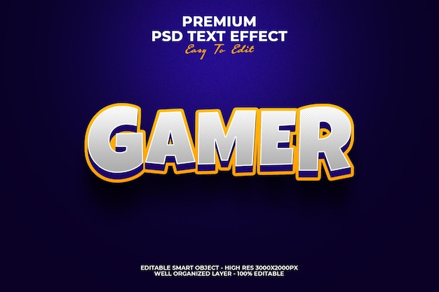 PSD gamer 3d text style effect