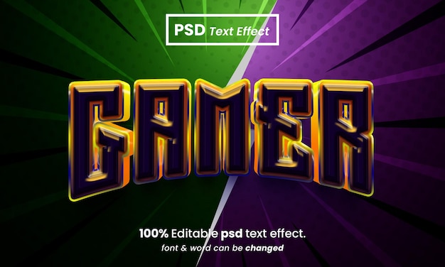 PSD gamer editable 3d text effect