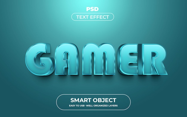 gamer editable 3d text style Premium template