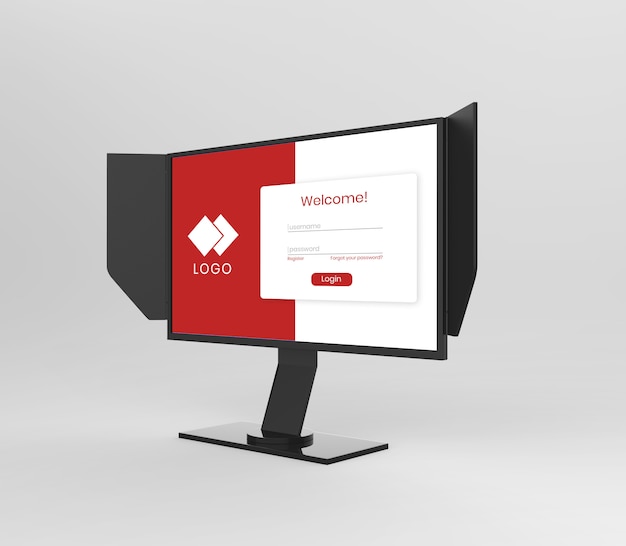 Gamer monitor mockup