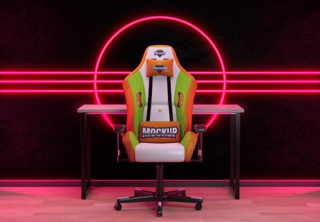 gamer room setup mockup