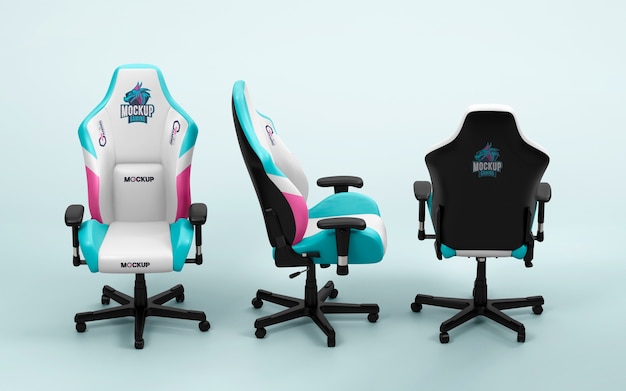 PSD gamer's stoel mock-up ontwerp
