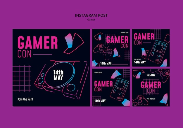 PSD gamer template design