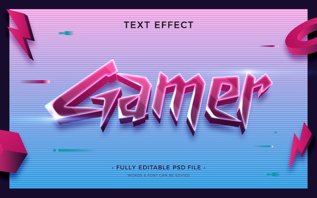 PSD gamer  text effect