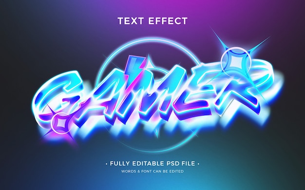 PSD gamer  text effect