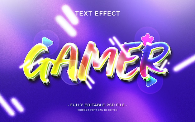 PSD gamer  text effect