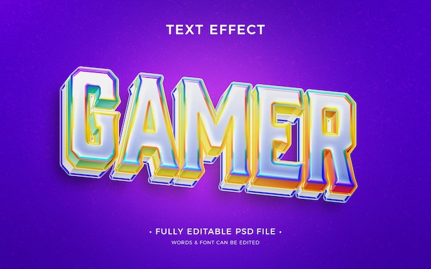 PSD gamer  text effect