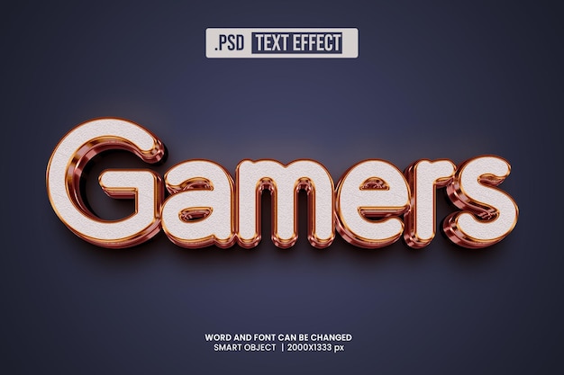 Gamers 3d text effect