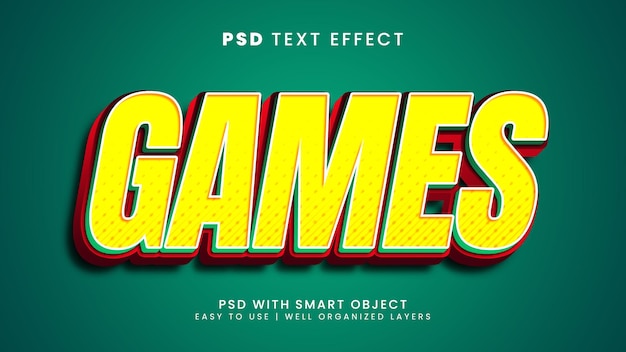 Games 3d editable text effect template