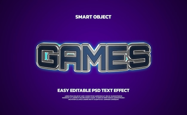 PSD games psd smart object easy editable text effect