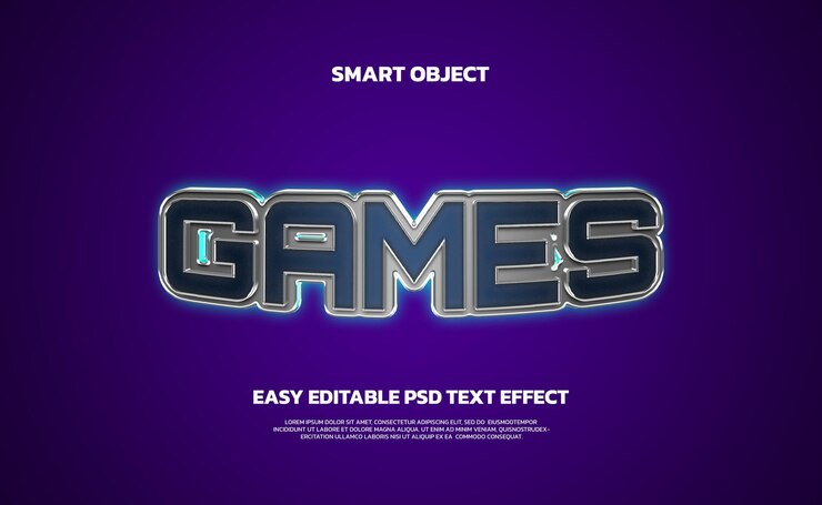 ИГРЫ PSD СМАРТ-ОБЪЕКТ ЛЕГКО РЕДАКТИРУЕМЫЙ ТЕКСТОВЫЙ ЭФФЕКТ