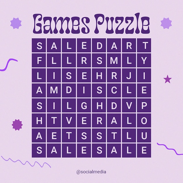 Games Quiz Instagram Post template Psd design social media template post puzzle