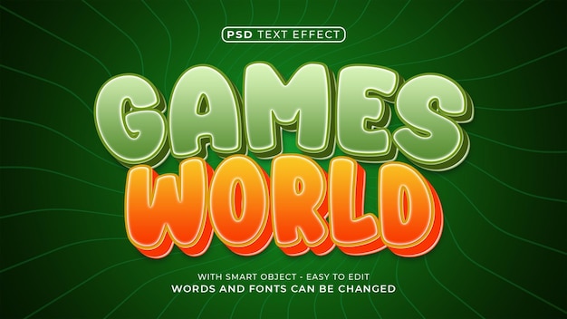 PSD games world psd text effect