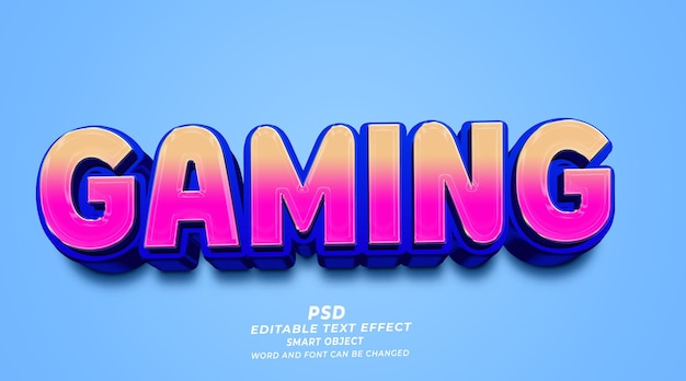 Gaming 3d editable photoshop text effect style
