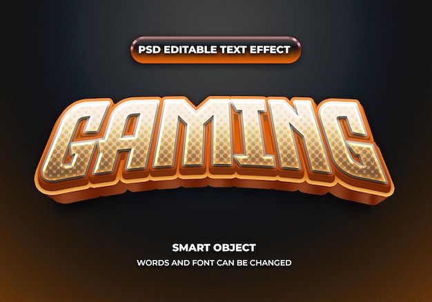 PSD gaming 3d editable text effect style