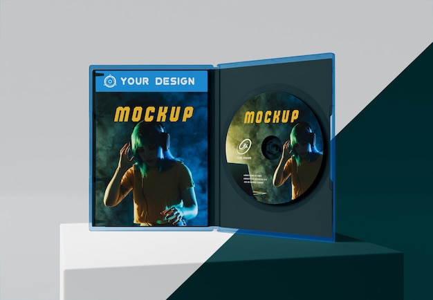gaming abstract packaging and cd mockup