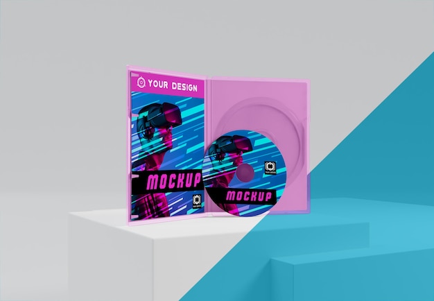 PSD gaming abstract packaging and cd mockup