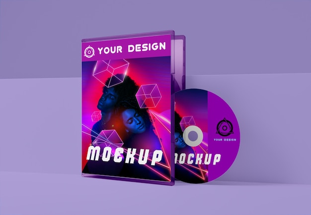gaming abstract packaging and cd mockup