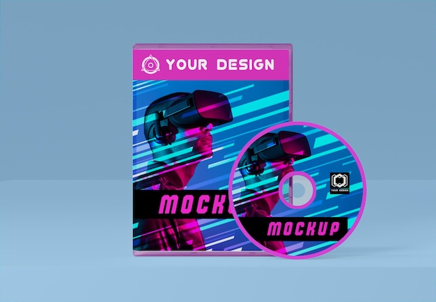 Gaming abstract packaging and cd mockup