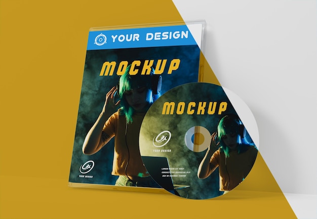 gaming abstract packaging and cd mockup